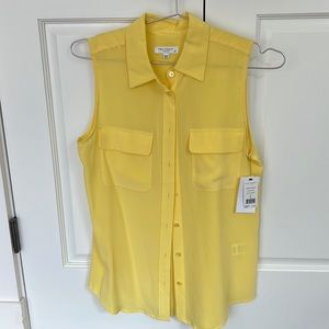 Yellow button down silk women’s blouse. Brand equipment. Brand new! Small.